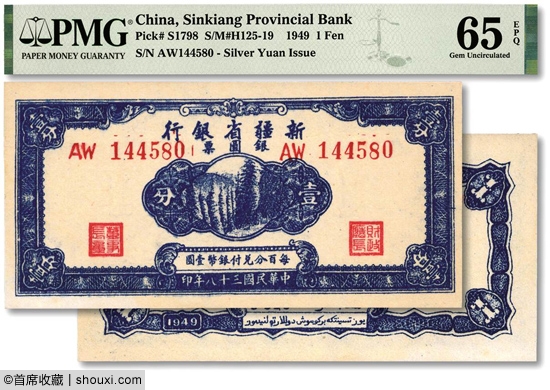 福袋 Pick#2998/中国紙幣 [1692] 拾圓（1929） 雲南省富真新銀行 世界